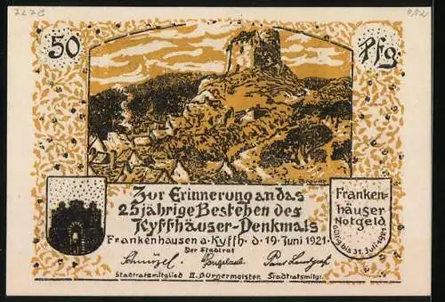 Notgeld Frankenhausen a. Kyffh. 1921, 50 Pfennig, Germanisches Opferfest