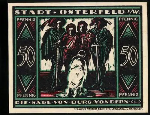 Notgeld Osterfeld i. W. 1921, 50 Pfennig, Die Sage von der Burg Vondern 4