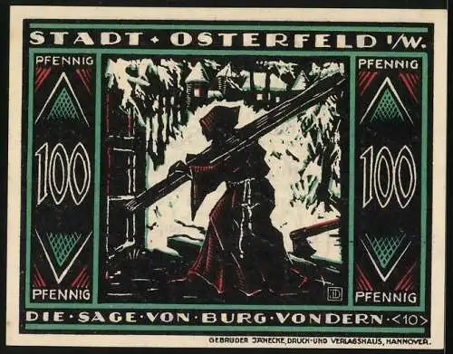 Notgeld Osterfeld i. W. 1921, 100 Pfennig, Die Sage von der Burg Vondern 10