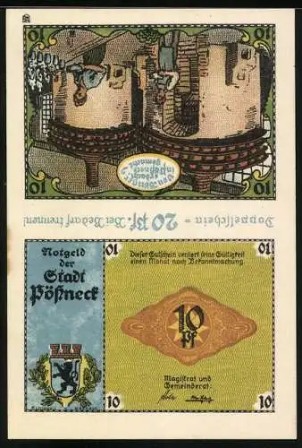 Notgeld Pössneck, 20 Pfennig, Porzellanherstellung und Porzellanfiguren