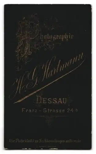 Fotografie H. G. Hartmann, Dessau, Franz-Str. 24 b, Junge Dame mit Hochsteckfrisur und Kragenbrosche