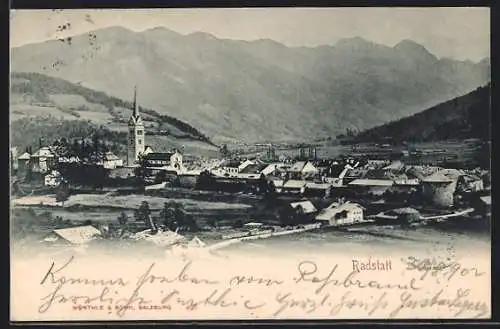 AK Radstadt, Teilansicht mit Kirche