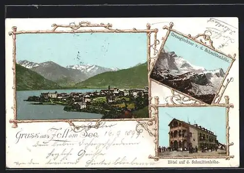 AK Zell am See, Hotel auf der Schmittenhöhe, Grossglockner von der Schmittenhöhe, Panorama