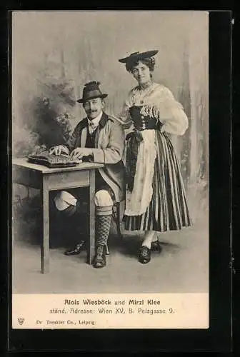 AK Trachtenmusiker Alois Wiesböck und Mirzl Klee mit Zither