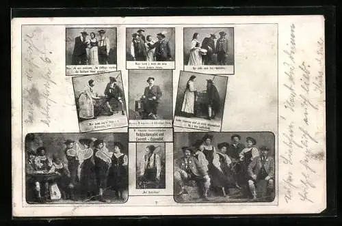 AK W. Schröcks Österreichisches Volksschauspiel und Concert-Ensemblé in verschiedenen Szenen