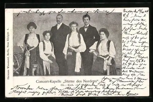 AK Concert-Kapelle Sterne des Nordens in Trachten