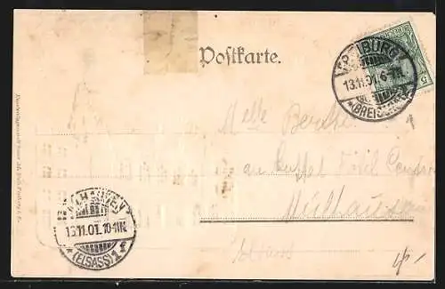 Präge-AK Freiburg i. B., Ansicht des Kaufhauses