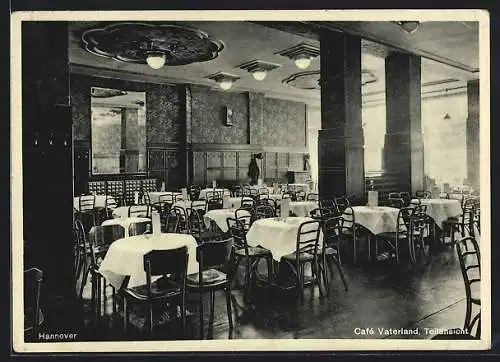 AK Hannover, Café Vaterland, Innenansicht