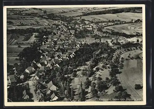 AK Kirchardt i. Baden, Totalansicht vom Flugzeug aus