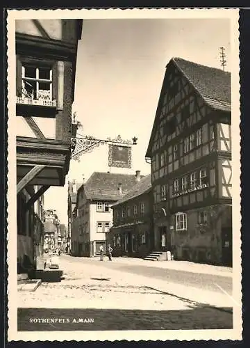 AK Rothenfels a. Main, Partie vor dem Gasthaus Zum rothen Ochsen