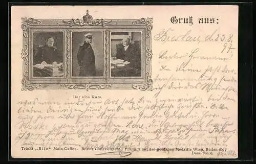 AK Der alte Kurs, Bismarck nebst Wilhelm I. und Graf Moltke