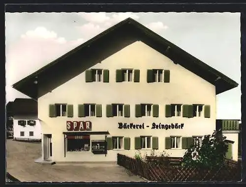 AK Rieden bei Füssen, Bäckerei Neumaier mit Garten