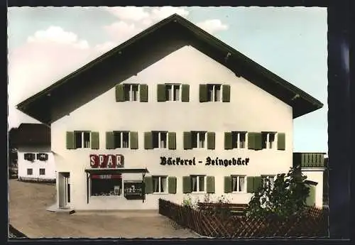 AK Rieden bei Füssen, Bäckerei Neumaier im Sonnenschein