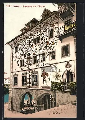 Künstler-AK Luzern, Gasthaus zur Pfistern