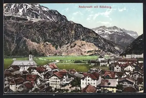 AK Andermatt, Teilansicht mit Blick auf den Bätzberg