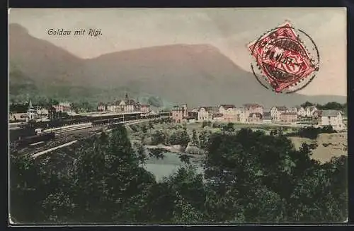 AK Goldau, Teilansicht mit Rigi