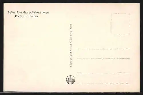 AK Basel, Missionsstrasse mit dem Spalentor