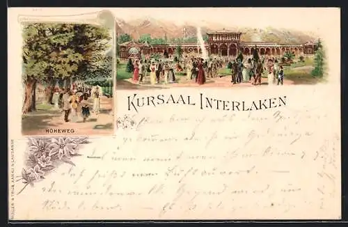 Lithographie Interlaken, Kursaal, Höheweg