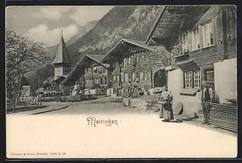 AK Meiringen, Teilansicht mit Kirche