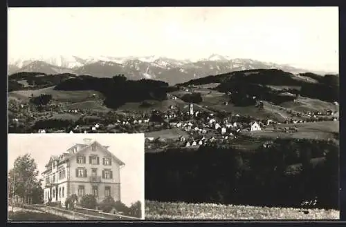 AK Grub bei Heiden, Gasthaus & Pension Fünfländerblick, Blick auf Heiden und die Alpen