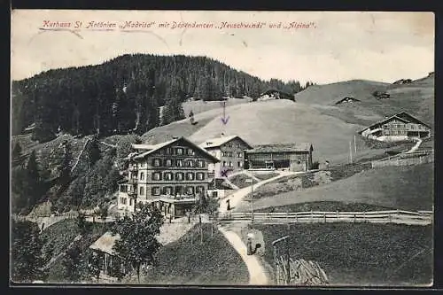 AK St. Antönien, Kurhaus Madrisa mit Dépendencen Neuschwendi und Alpina