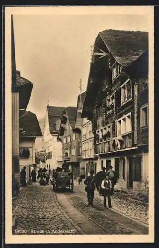 AK Andermatt, Strasse im Ortskern