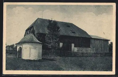 AK Laufen / Obb., Stadel der Gefangenenanstalt mit Kapelle