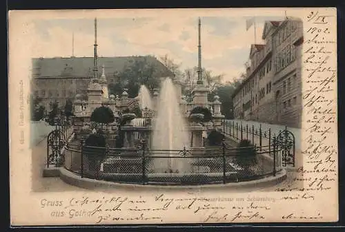 AK Gotha, Wasserkunst am Schlossberg