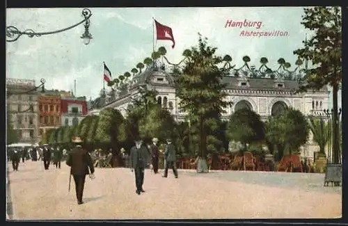 AK Hamburg-Neustadt, Alsterpavillon am Jungfernstieg
