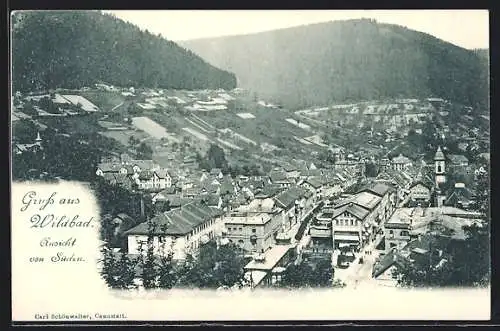 AK Wildbad / Schwarzwald, Ansicht von Süden