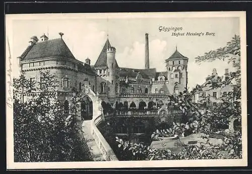 AK Göggingen / Bay., Hofrat Hessing`s Burg