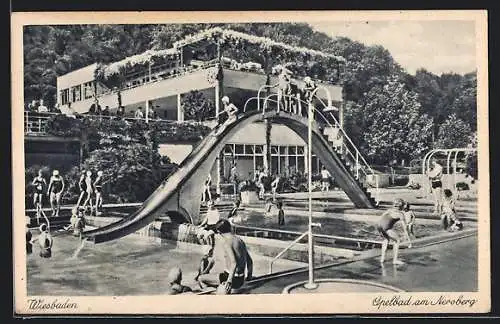AK Wiesbaden, Opelbad am Neroberg