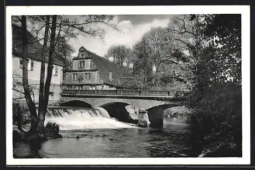 AK Michelstadt i. Odenwald, Schlossbrücke am Schloss Fürstenau