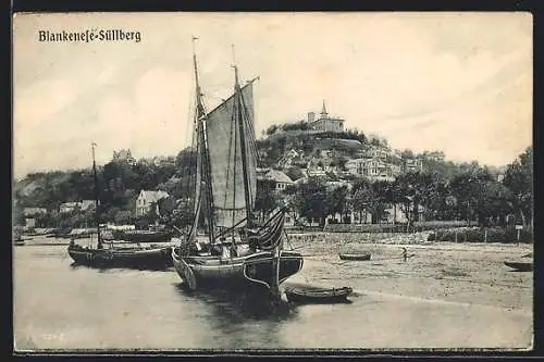AK Hamburg-Blankenese, Süllberg mit Segelbooten