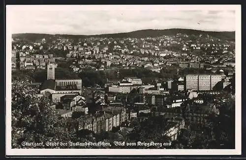 AK Stuttgart, Blick vom Kriegsberg aus