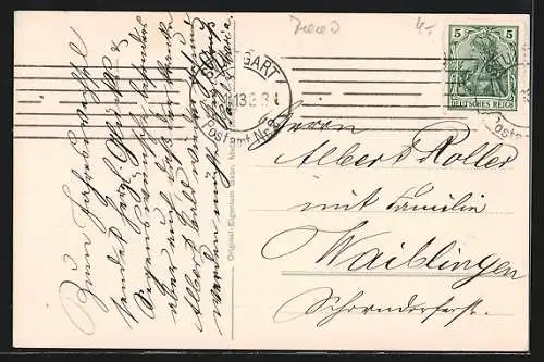 AK Stuttgart, Anlagensee mit neuem Hoftheater