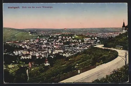 AK Stuttgart, Blick von der neuen Weinsteige