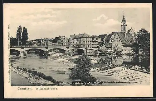 AK Cannstatt, Flusspartie an der Wilhelmsbrücke