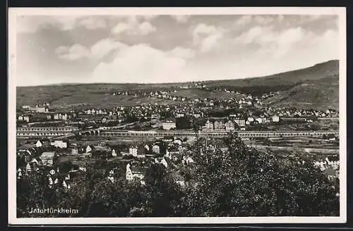 AK Untertürkheim, Ortsansicht aus der Vogelschau