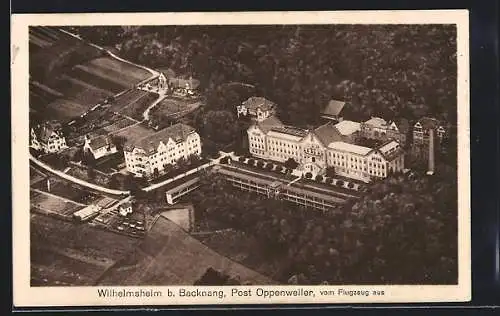 AK Oppenweiler-Wilhelmsheim, Klinik Wilhelmsheim, Lungenheilstätte, Fliegeraufnahme