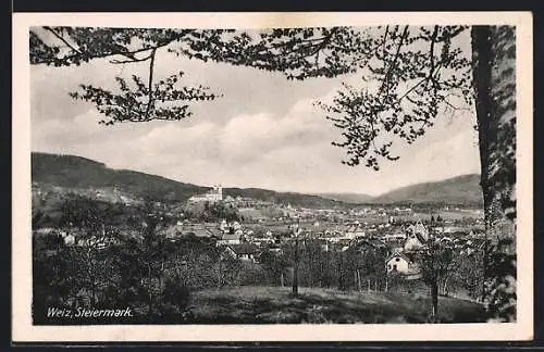 AK Weiz /Steiermark, Teilansicht mit Kirche