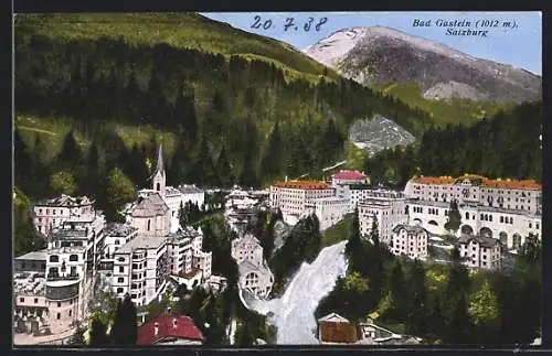 AK Bad Gastein /Salzburg, Ortspartie mit Kirche