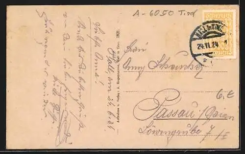 AK Hall in Tirol, Teilansicht mit Kirche