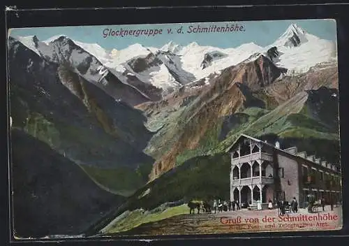 AK Schmittenhöhe, Post- und Telegraphen-Amt mit Glocknergruppe