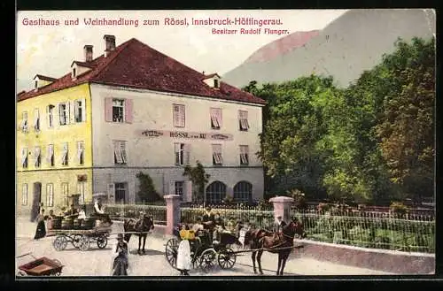 AK Innsbruck-Höttingerau, Gasthaus und Weinhandlung zum Rössl