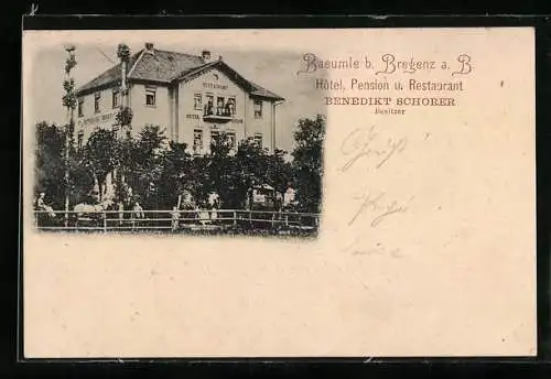 AK Bregenz a. B., Baeumle, Hotel-Restaurant von Benedikt Schorer