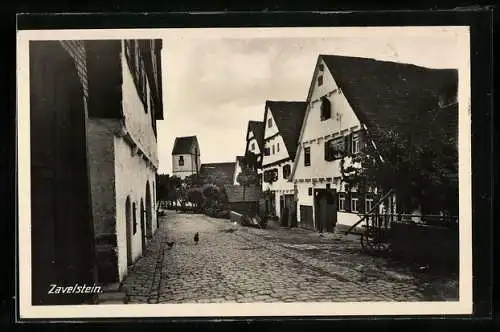 AK Zavelstein, Strassenpartie mit Blick zur Kirche