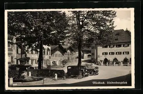 AK Miesbach, Strasse am Hindenburgplatz