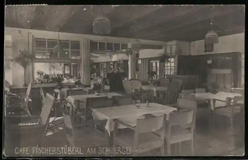 AK Schliersee, Café Fischerstüberl, Innenansicht