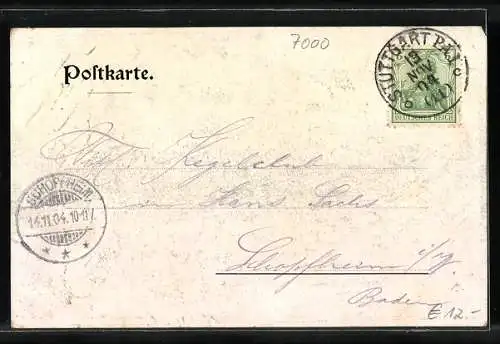 AK Stuttgart, Gasthof Rathauskeller, Gaststube